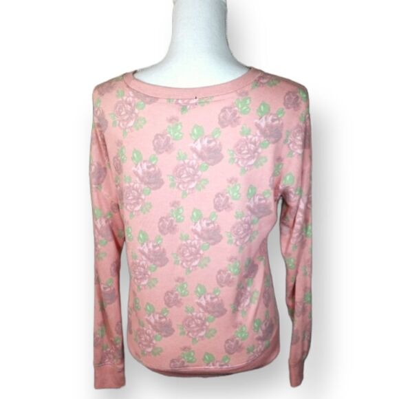 FIFTH SUN PINK FLORAL "HELLO" PULLOVER W/POCKETS SZ.S EUC. - Picture 3 of 6